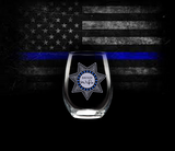 Custom Badge Number Stemless Glass